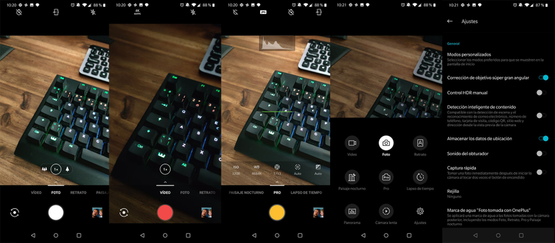 Aplicación de cámara del OnePlus 7 Pro